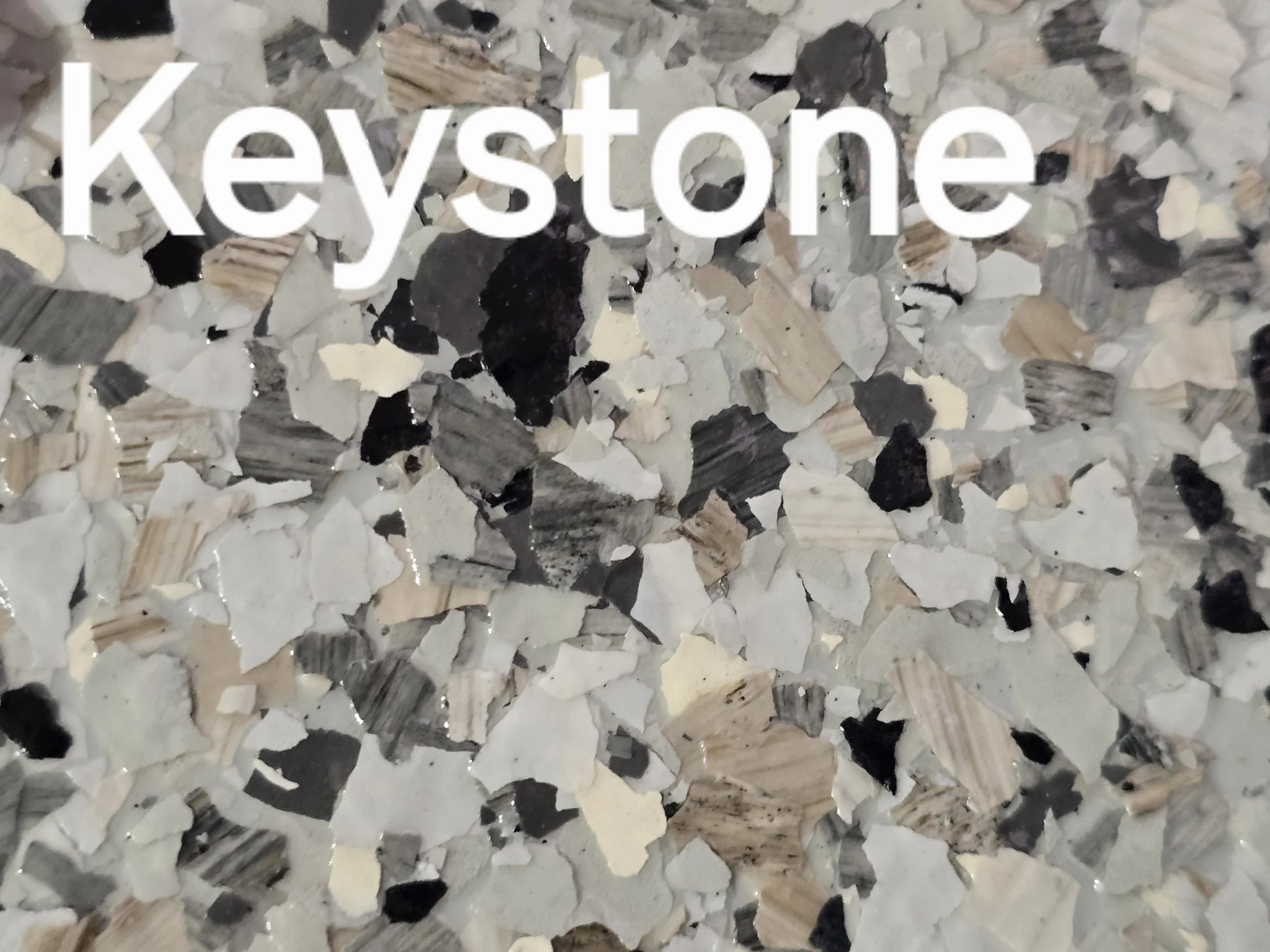 Keystone colored vinyl flakes