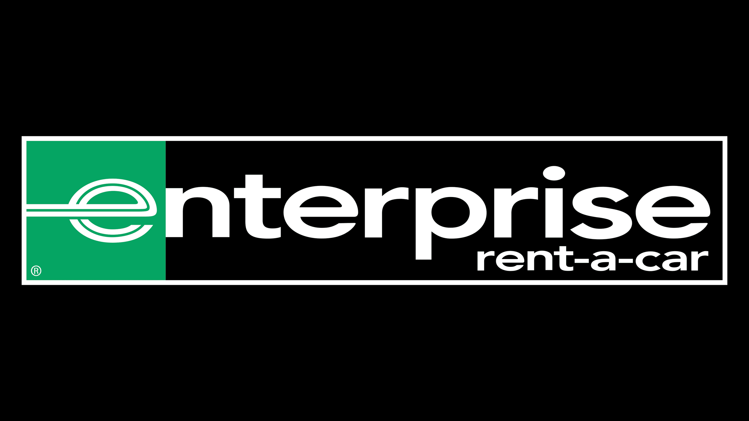 Enterprise Rent-A-Car logo with a green and white color scheme, featuring a stylized 'E' and the company name in lowercase letters.