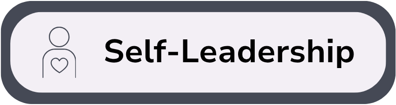 Badge with the word 'Self-Leadership' and an icon of a person with a heart on the chest.