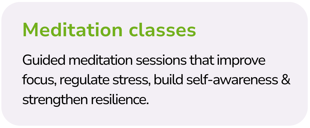 A flyer for meditation classes.