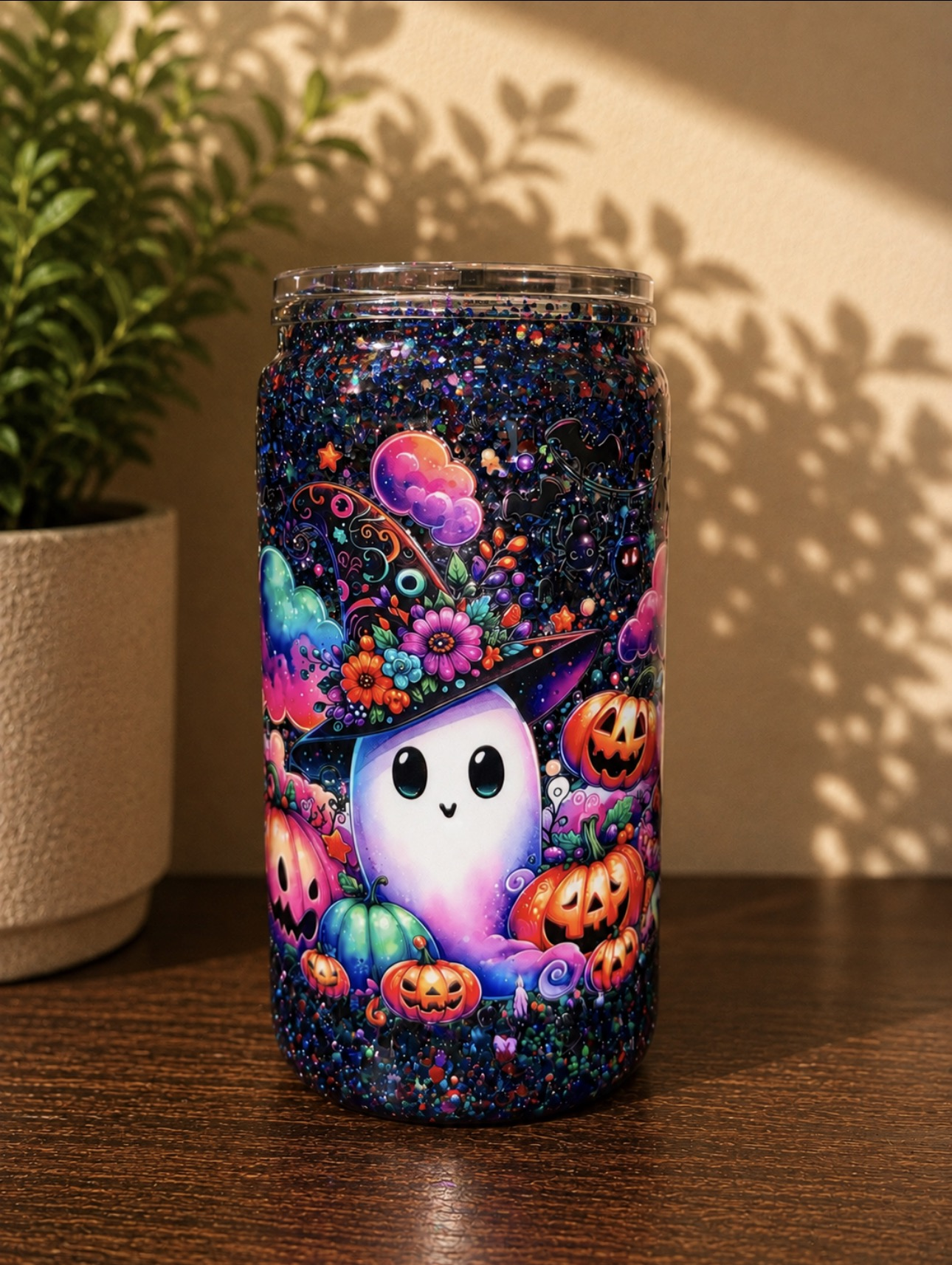 16 oz Halloween ghost cup