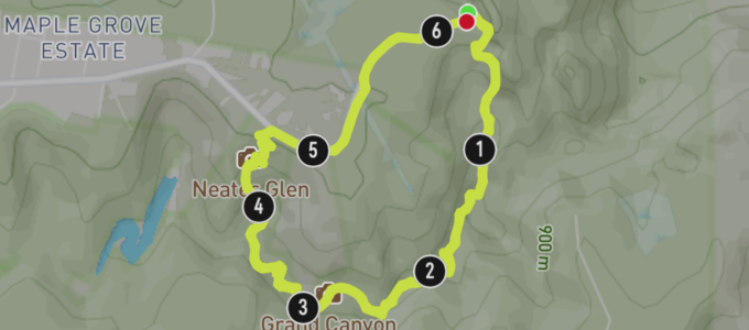 Grand Canyon Track route map