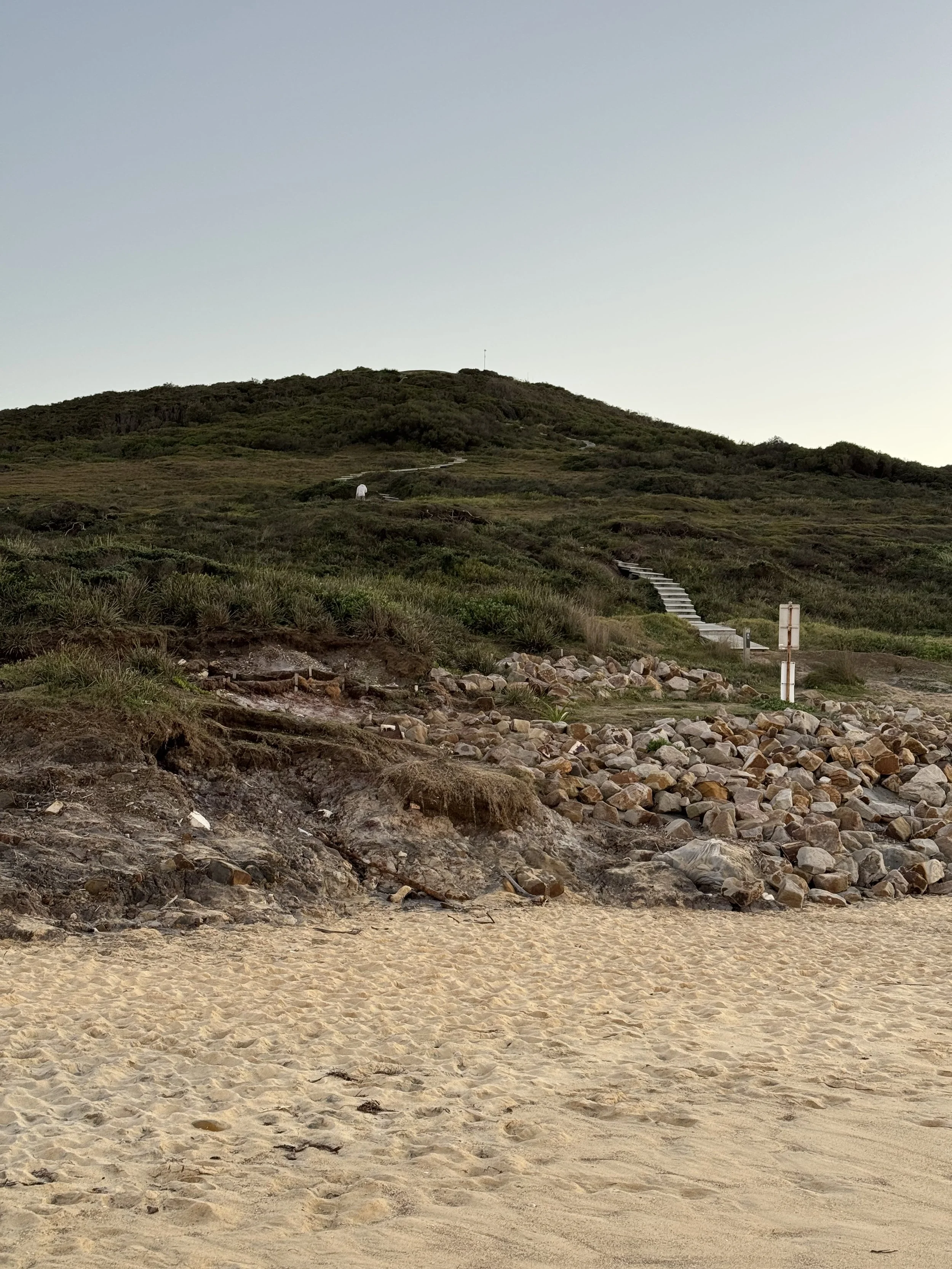 The climb from Burwood Beach up to the Hickson Street lookout at Glenrock