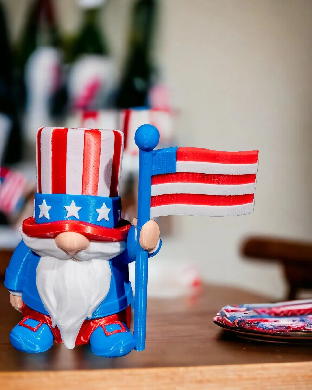 Patriotic Gnome Celebration Statue - Michael