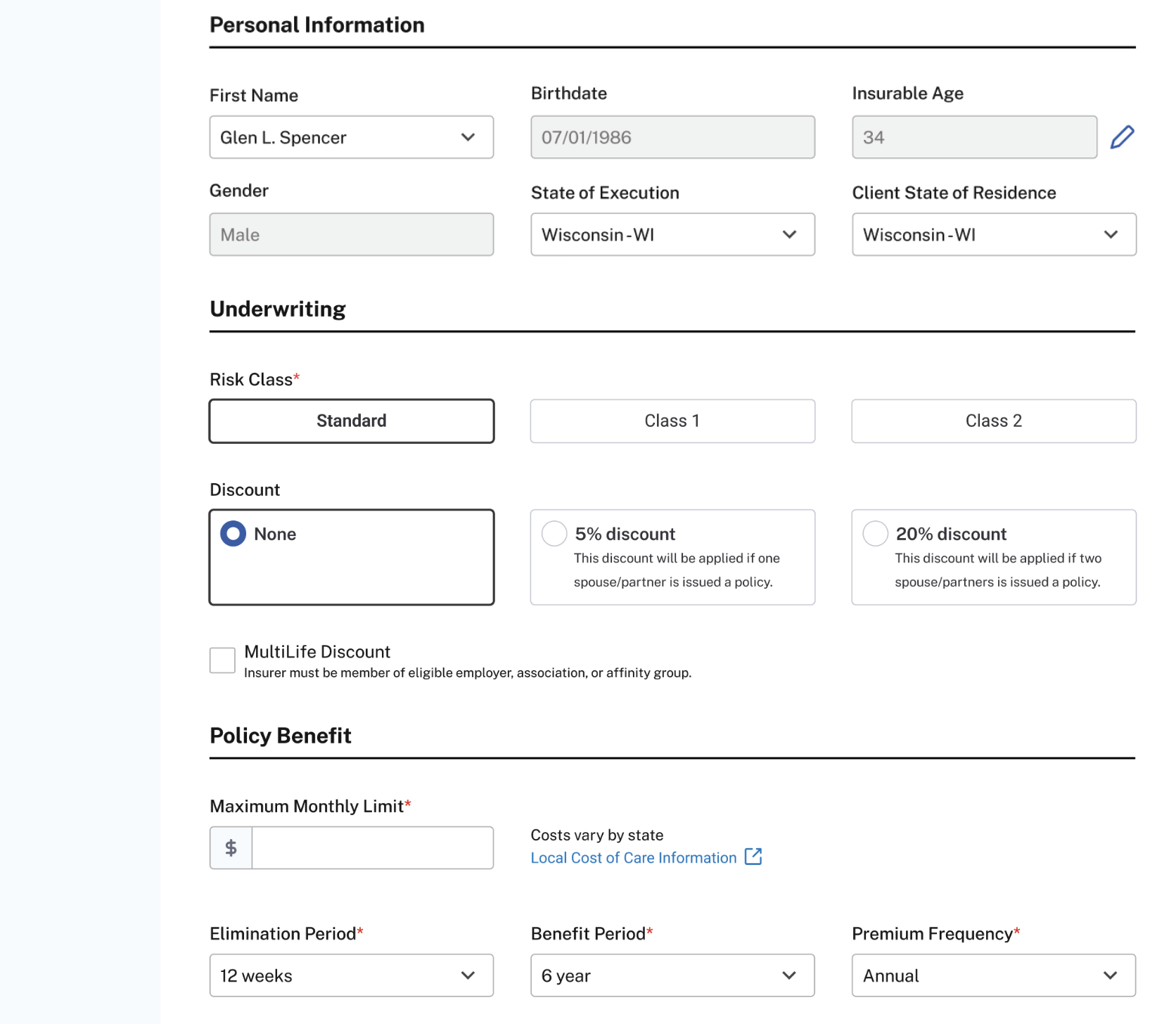 Iteration 1 of the product form