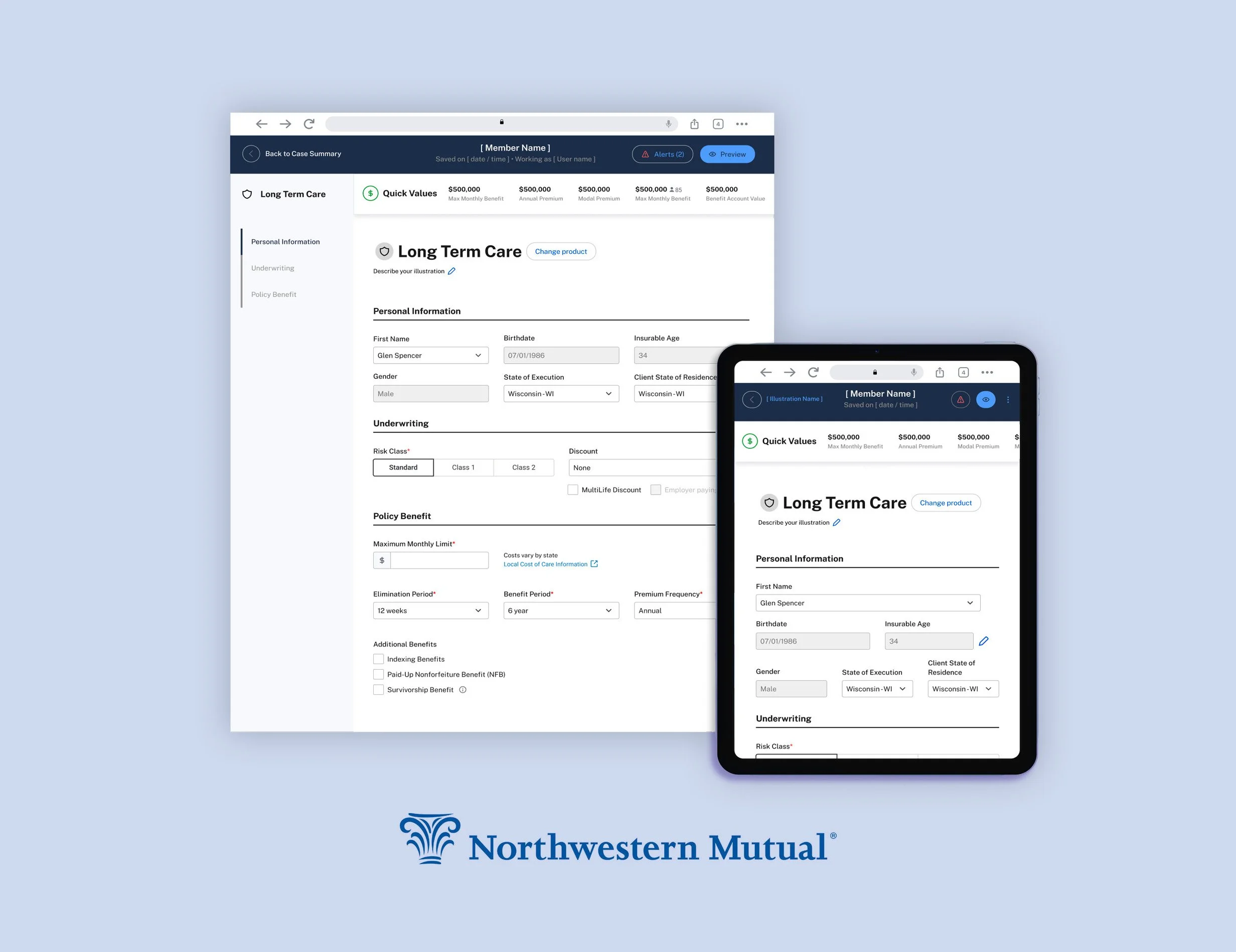 Northwestern Mutual // Form and Presentation App // Design