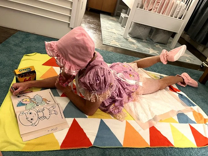 Baby doll coloring time.