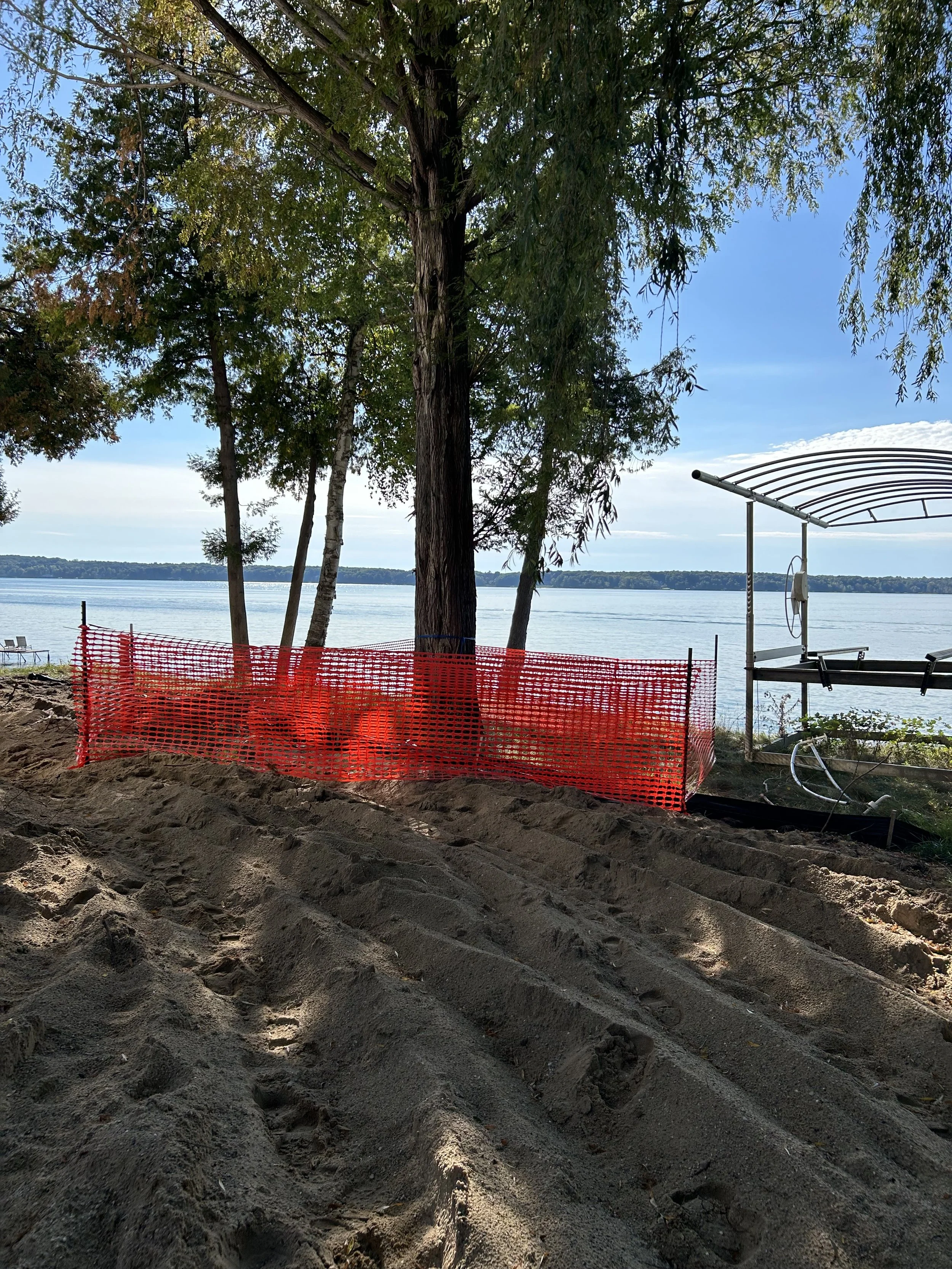 Protected Root Zone During Construction at Torch Lake