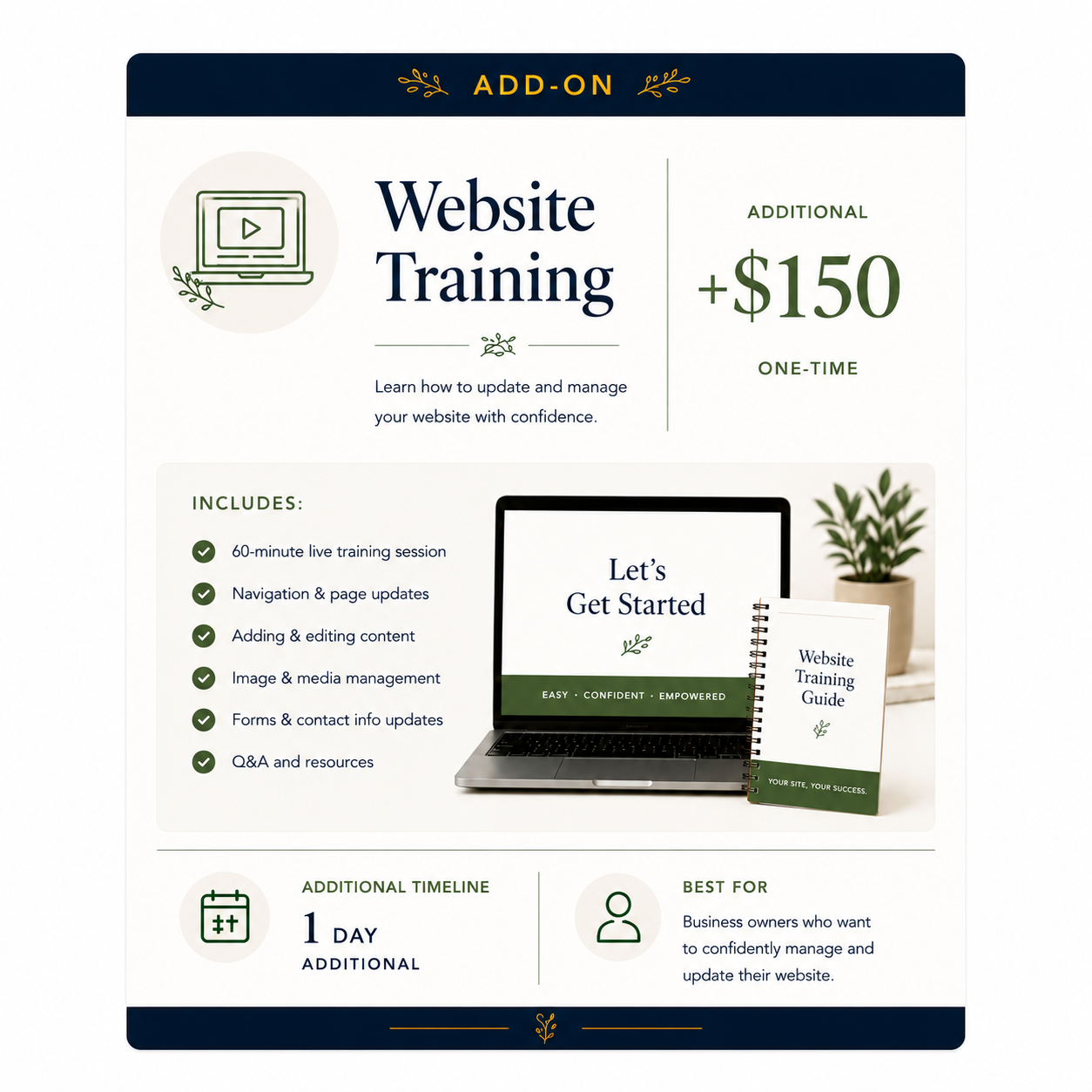 Add on: Website Training Session