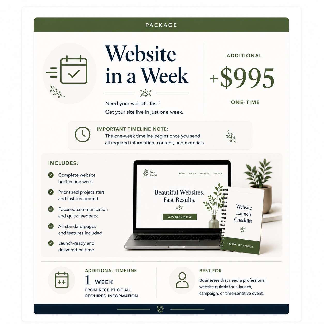 Add on: A Website in a Week