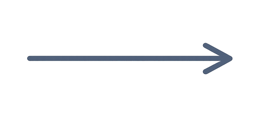 A neon sign with an arrow pointing to the right, with a gradient of blue and gray colors.