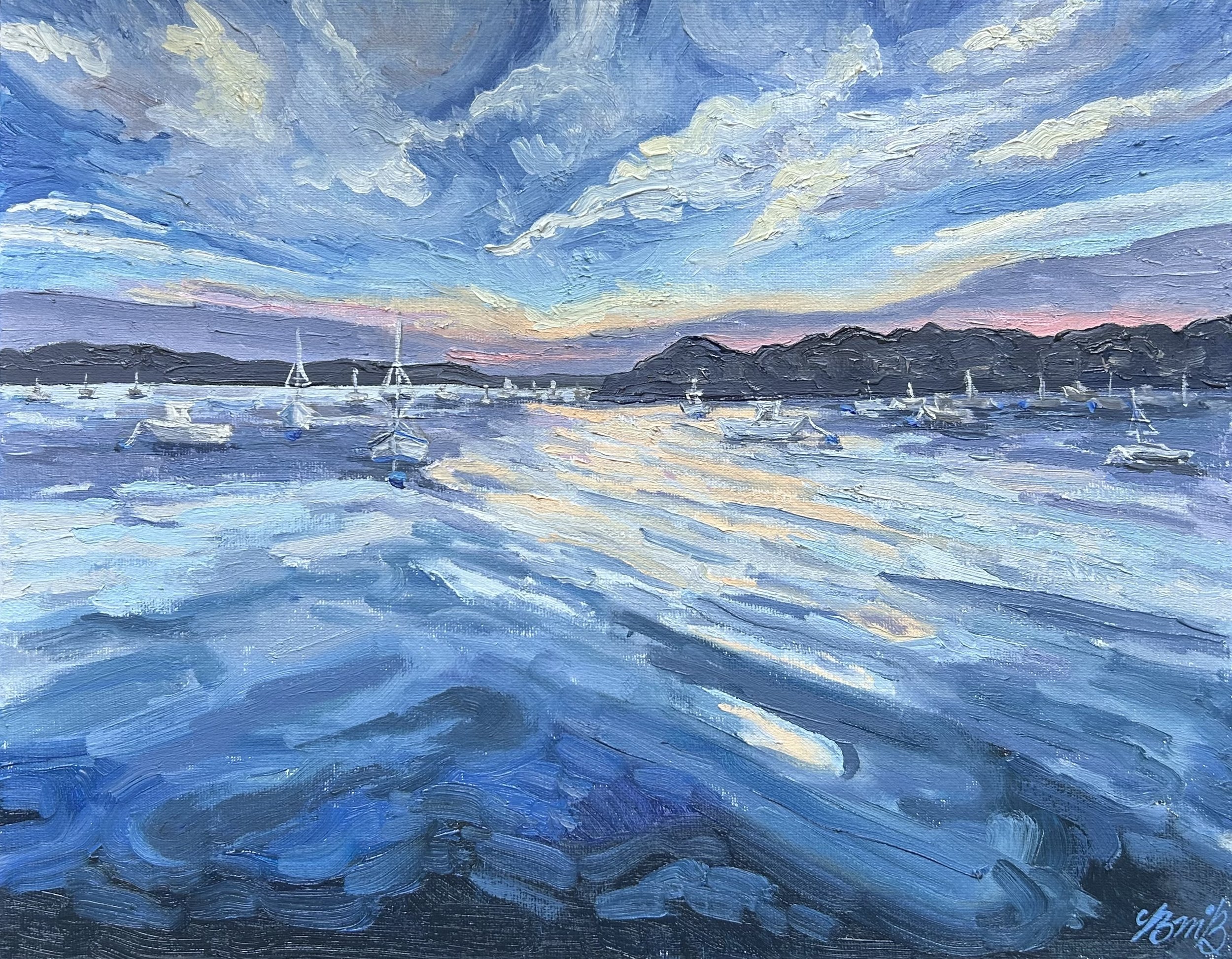 Sunrise on the Harbor | 11" x 14" | oil on canvas | 2025