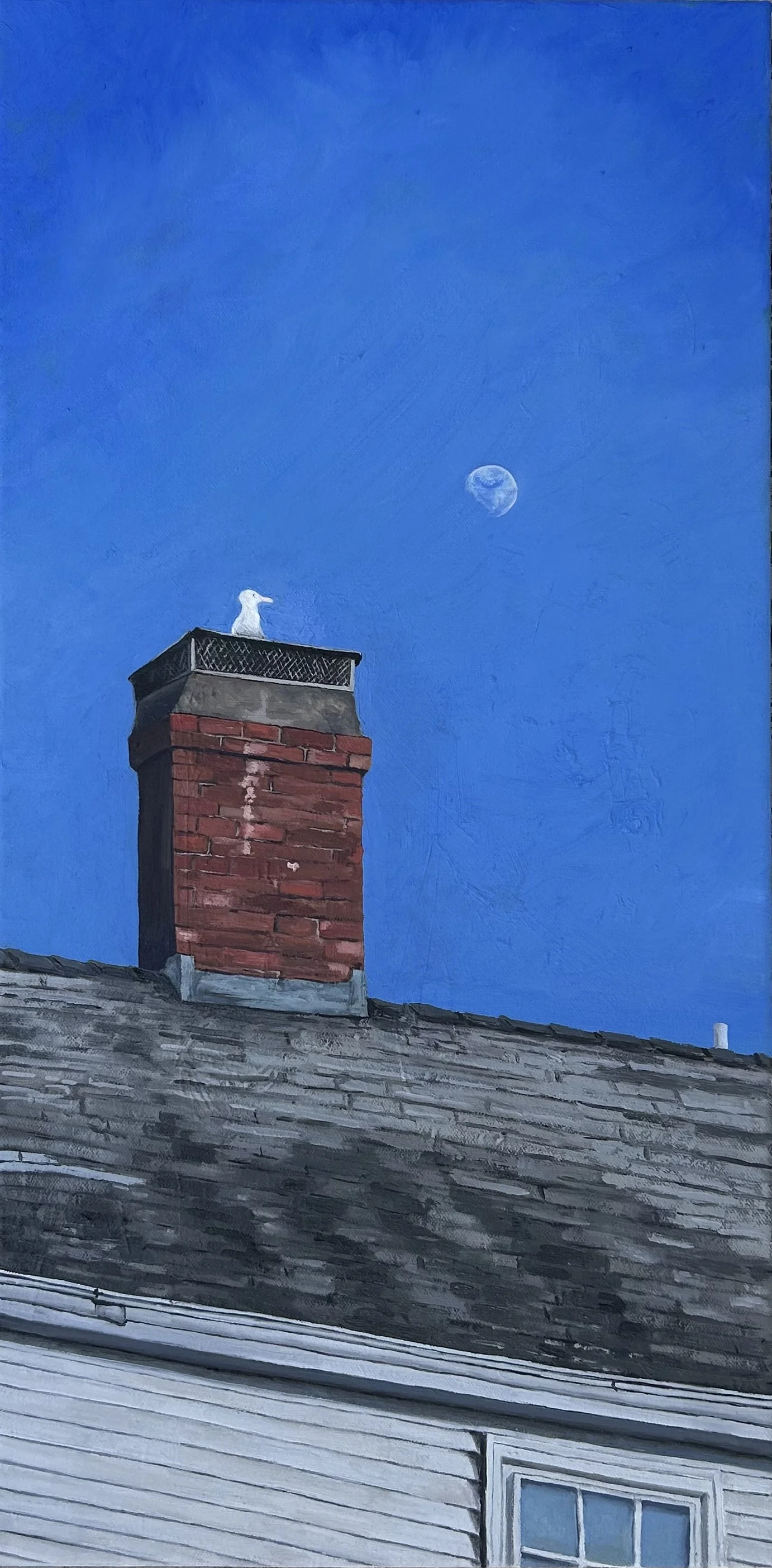 The Seagull and the Moon | 12" x 24" | oil on canvas | 2026