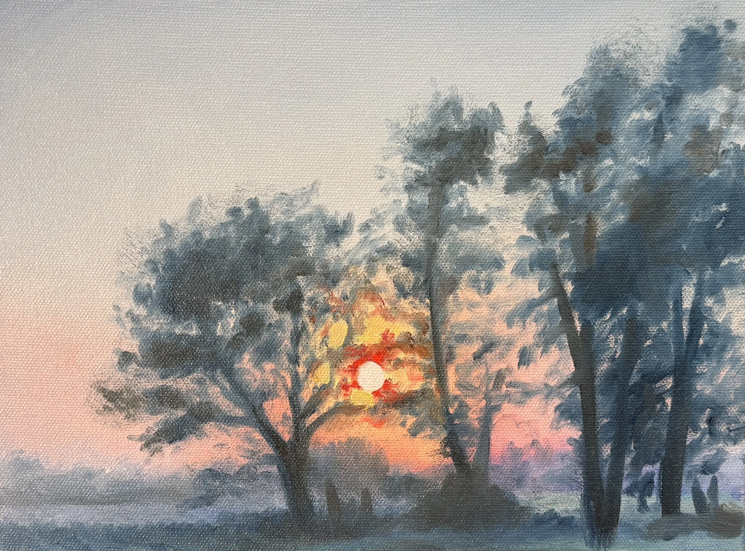Study of a Midwestern Sunset, 2026, 9 x 12 inches, oil on canvas