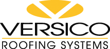 Logo of Versico Roofing Systems featuring a stylized yellow checkmark above the company name
