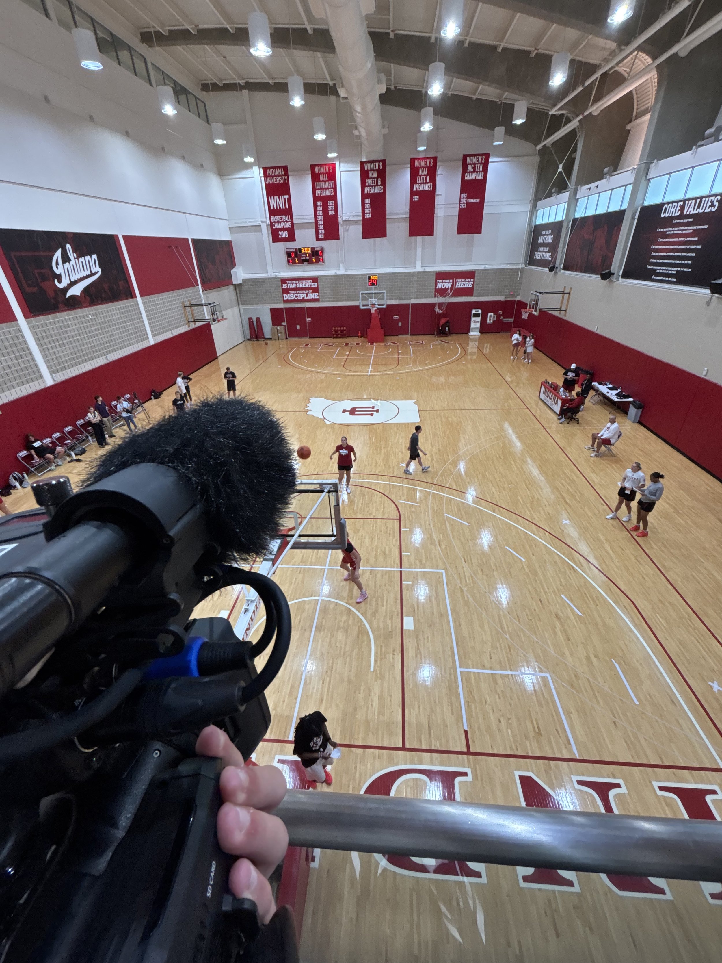 Pre-interview camera work at Indiana University