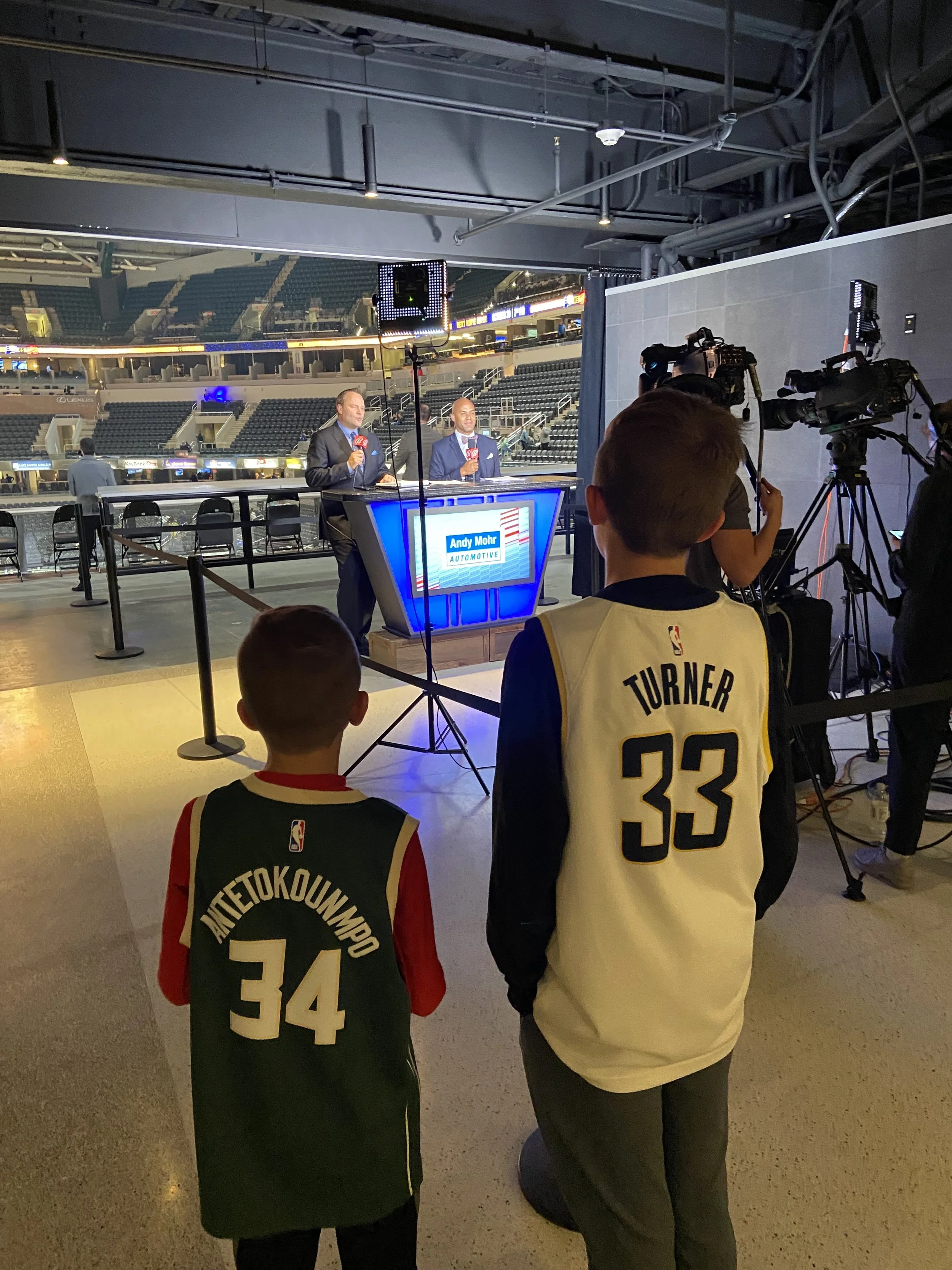 On-set watching an Indiana Pacers broadcast, Age 12