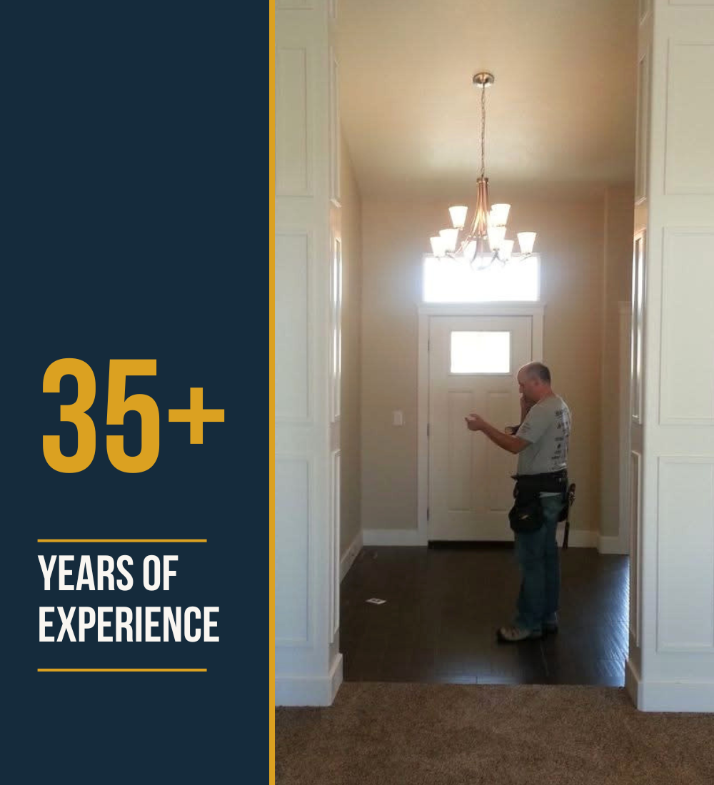 Brian Rentmeister working on a residential electrical project, representing 35+ years of electrical experience.