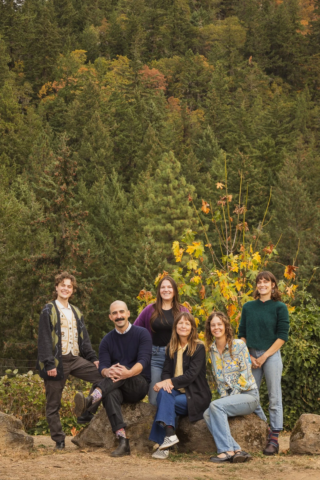 The Gorge Therapy Group team outdoors in the Columbia River Gorge near White Salmon, WA