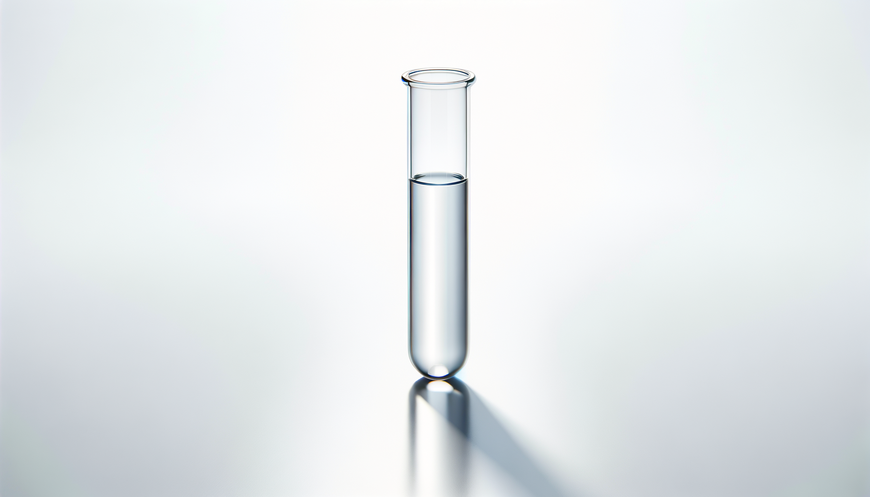 Clear laboratory tube used as an abstract healthcare and science visual.