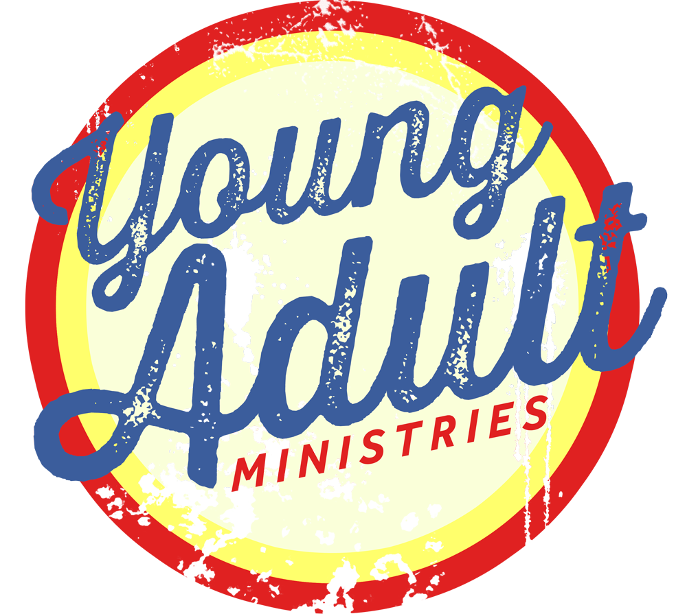 Logo for Young Life Ministries featuring a circular design with a red outer ring, yellow inner ring, and a beige background, with distressed blue and red text that reads "Young Life Ministries."