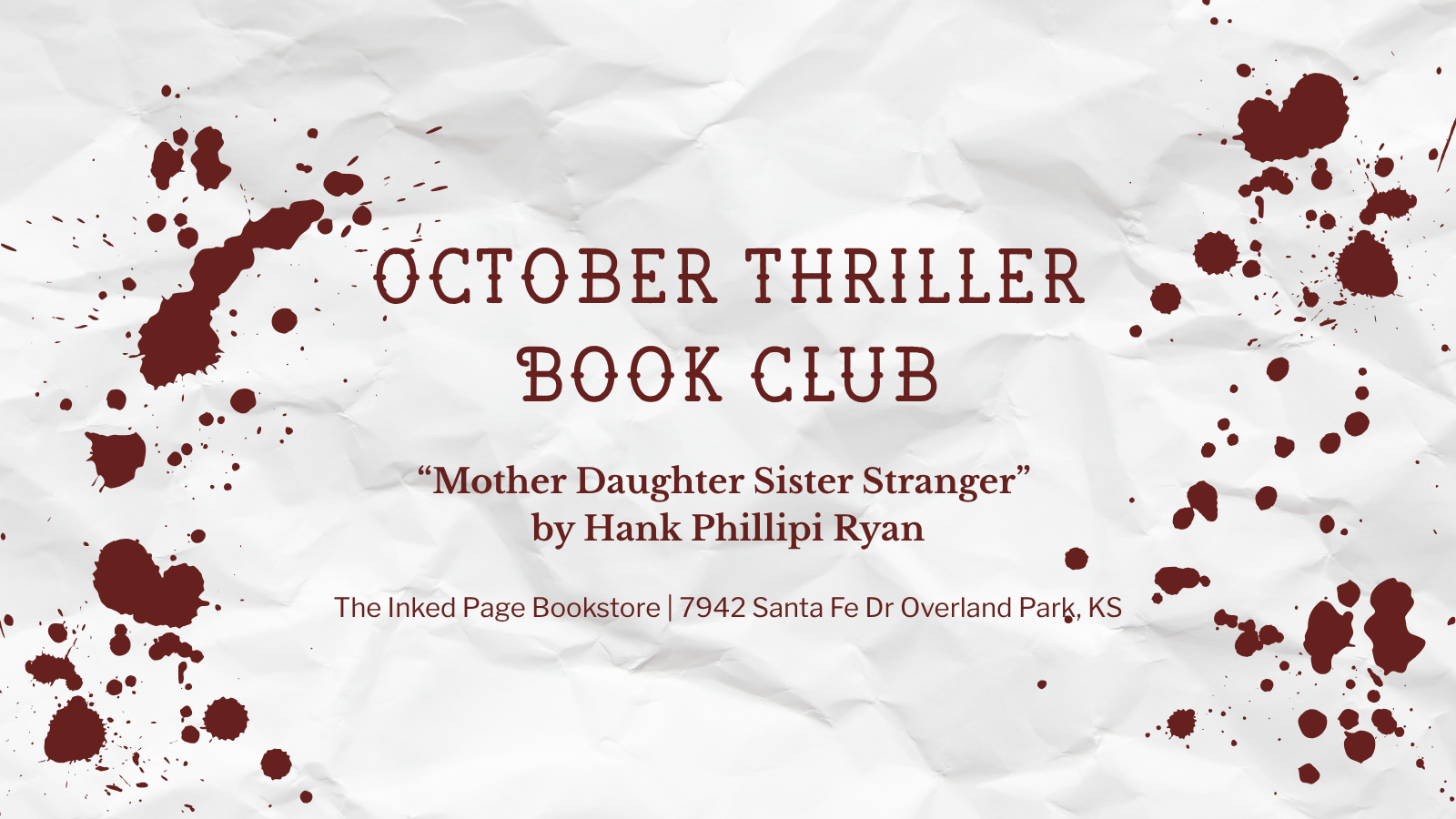 October Thriller Book Club