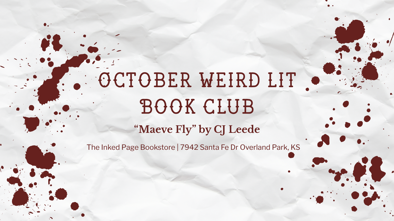 October Weird Lit Book Club