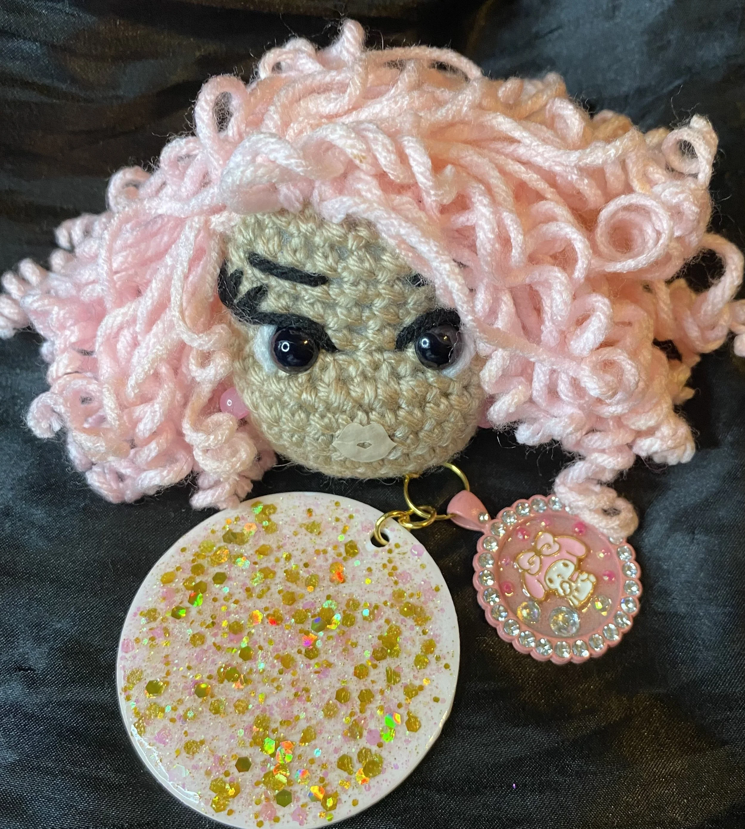 crochet charm keychains