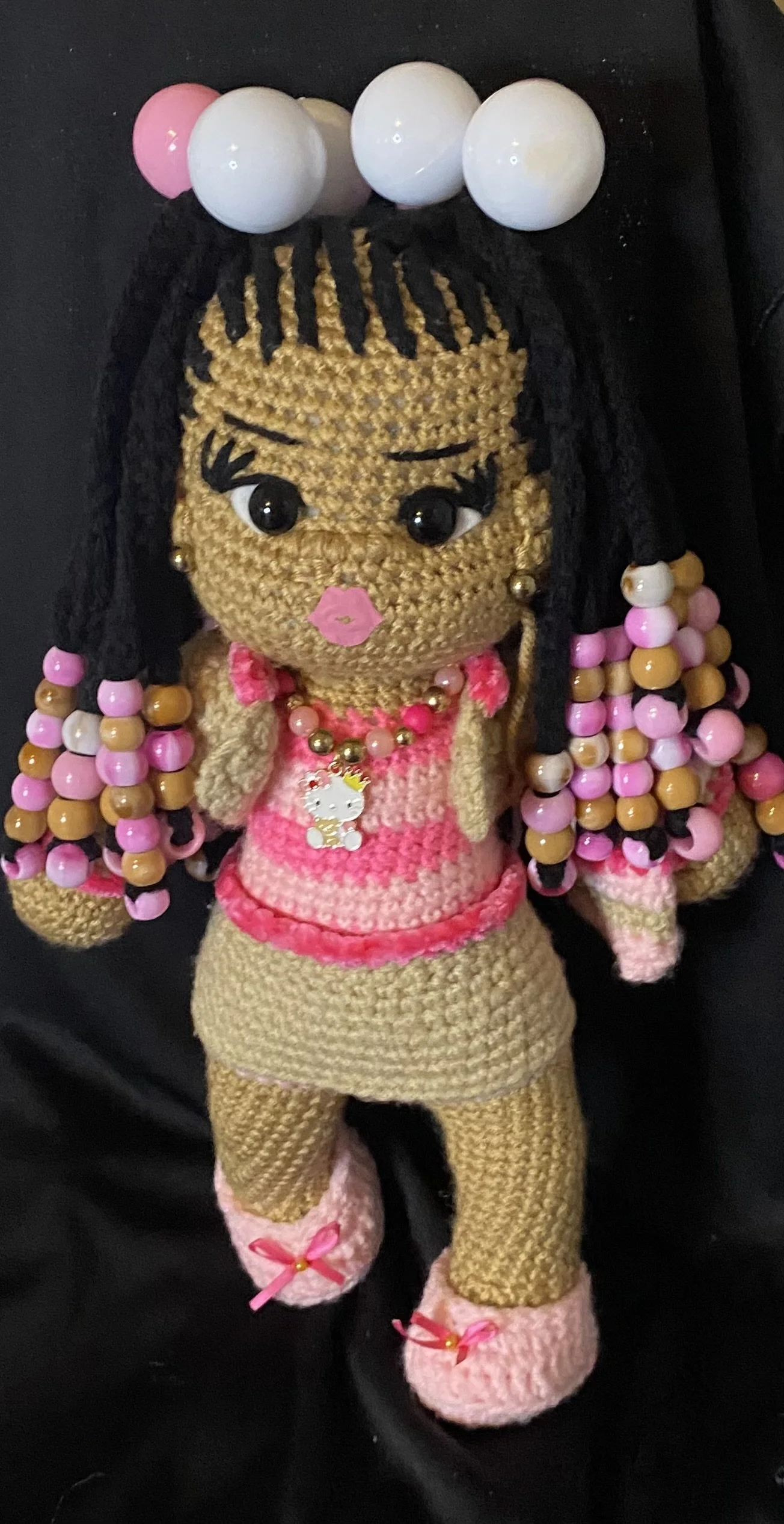LIGHT PINK DARK BEIGE WITH BEADS