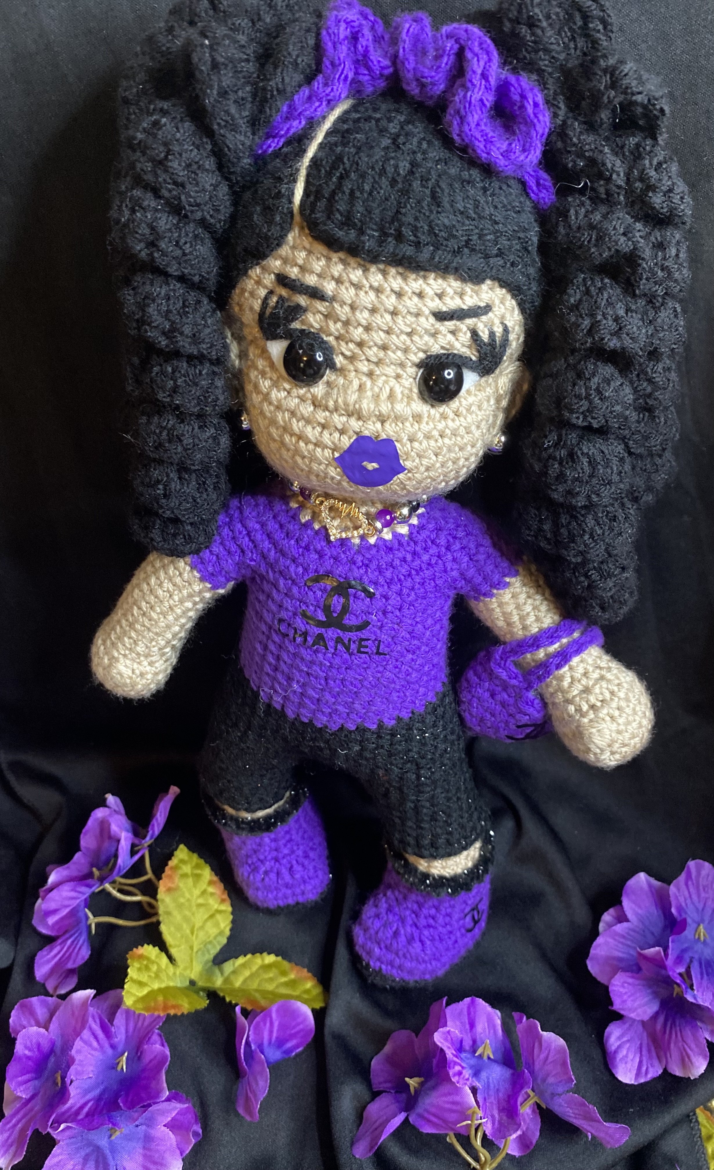 PURPLE CHANEL CROCHET DOLL