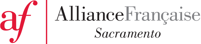 Logo of Alliance Française Sacramento with red 'af' initials and black text.