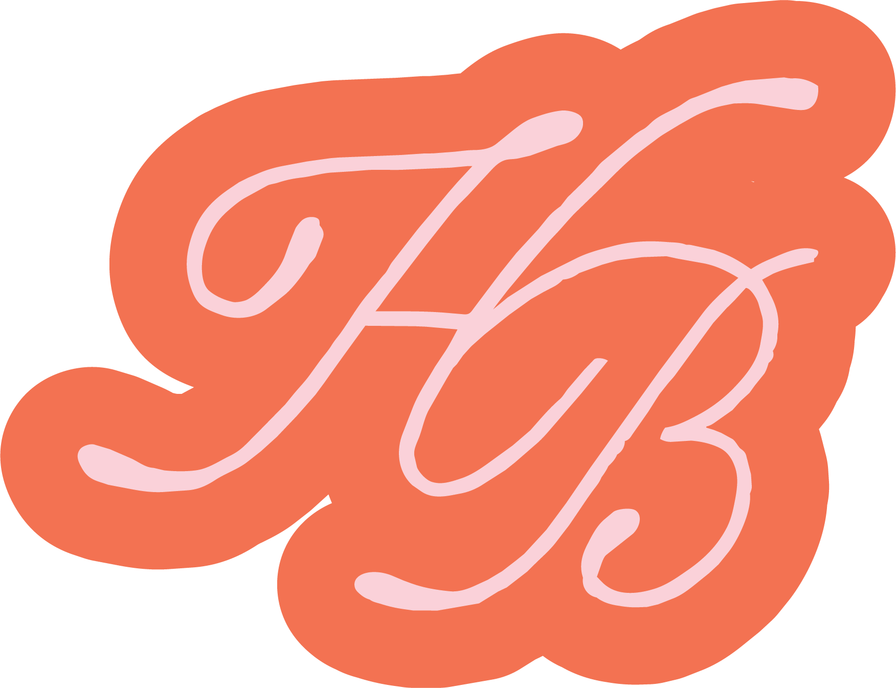 Close-up of a decorative orange background with a white elegant calligraphic letter 'F' overlay.