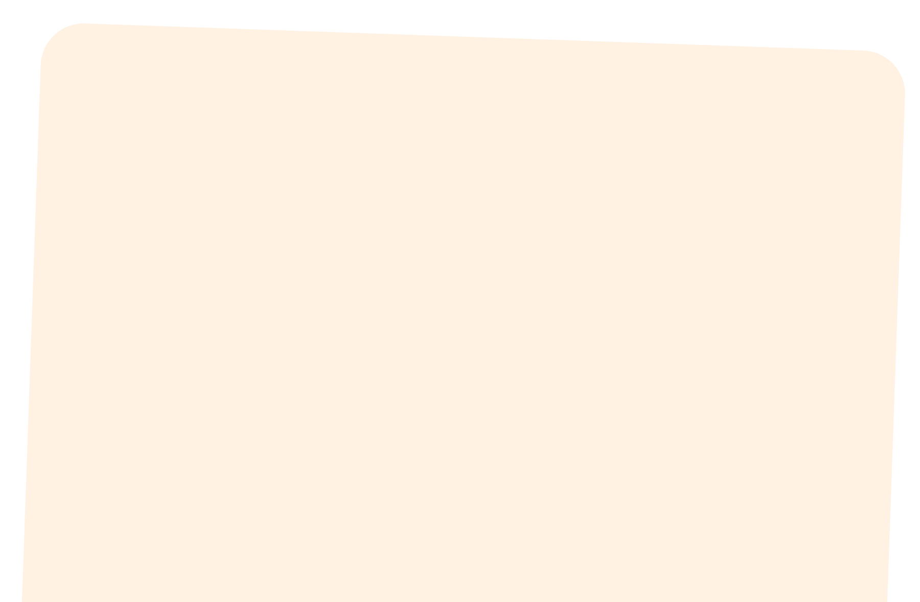 A sheet of beige paper with rounded corners and a black background.