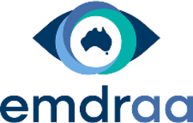 Logo of eMidrage featuring an eye with a game controller inside