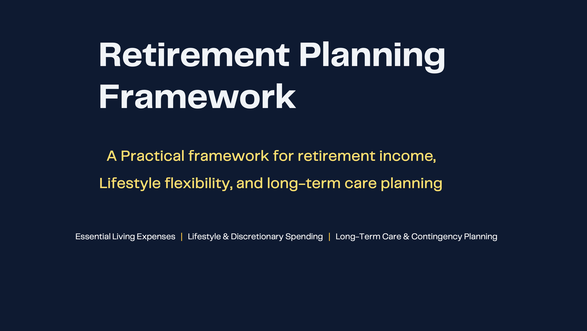Retirement Planning Framework: Sequence of Return Risk, Income &amp; Long-Term Care