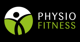 Logo for Physio Fitness featuring a stylized figure and text