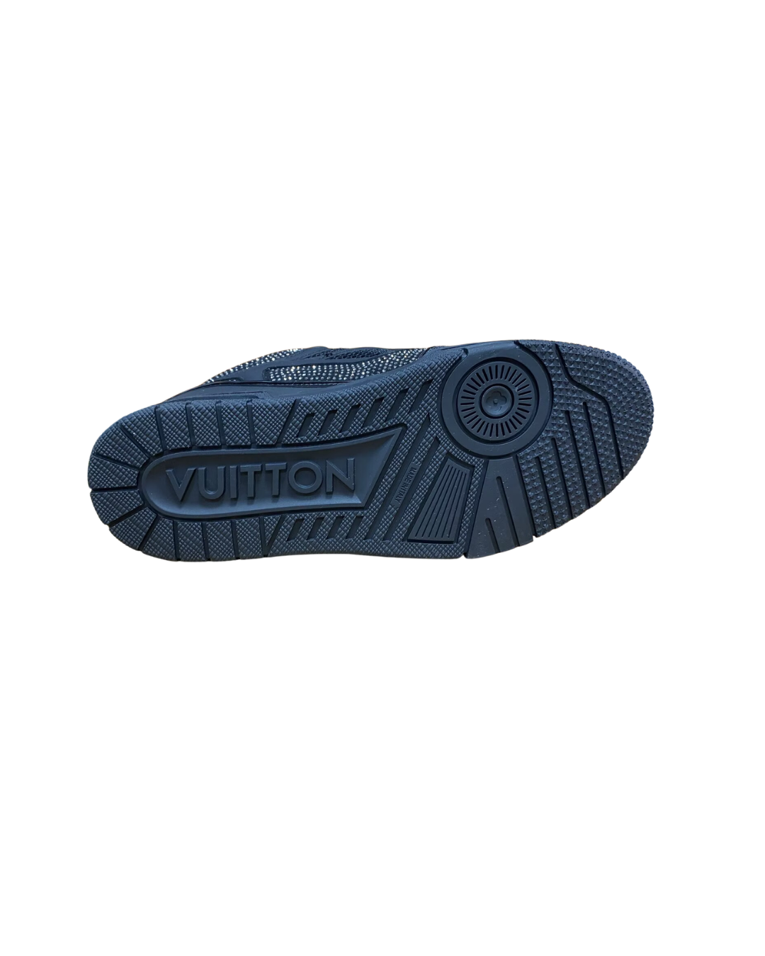 Outsole view of the Louis Vuitton LV Skate sneaker showing the grey rubber sole