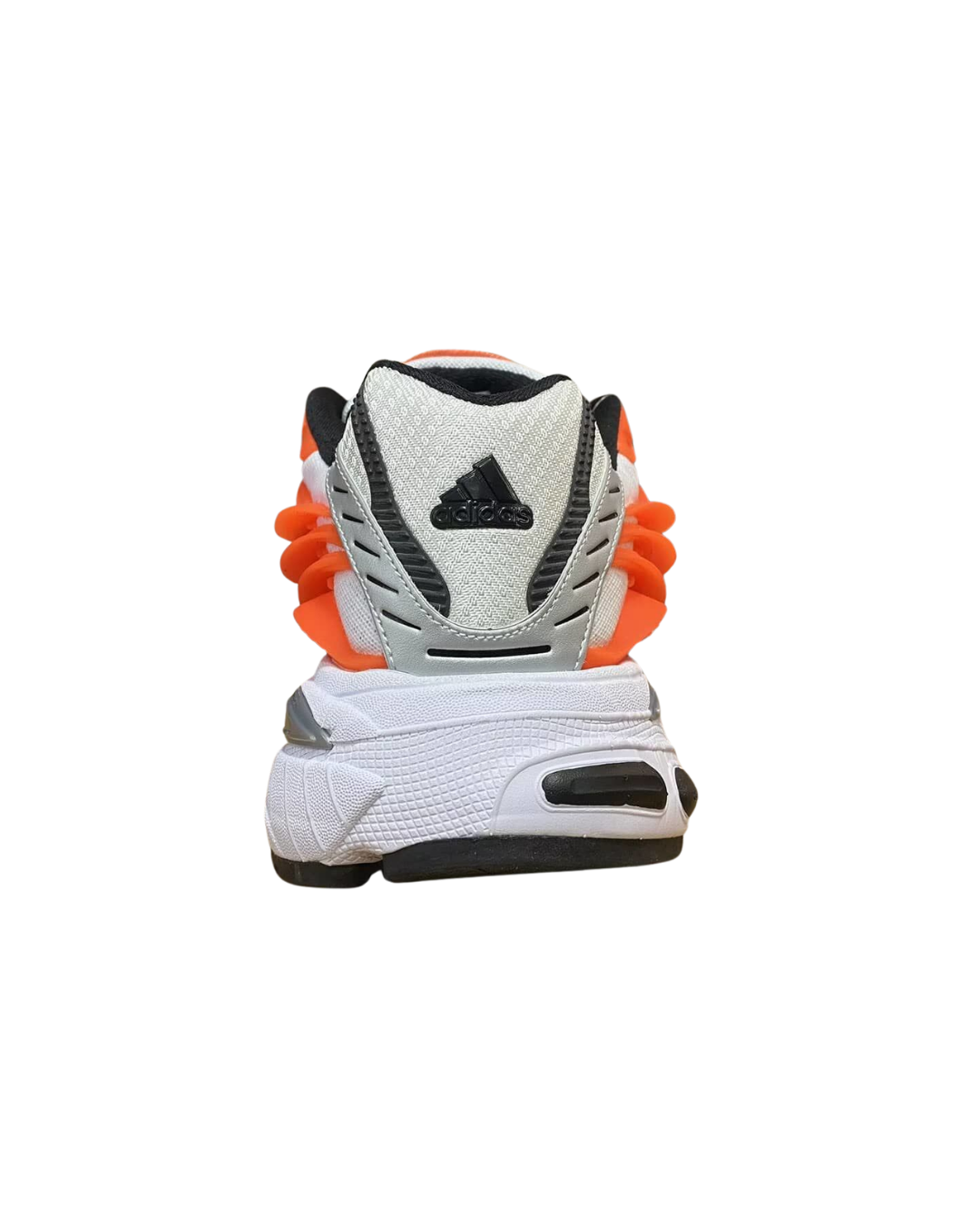 Front angled view of the Pharrell x adidas Adistar Jellyfish sneaker showing the jellyfish-inspired TPU cage