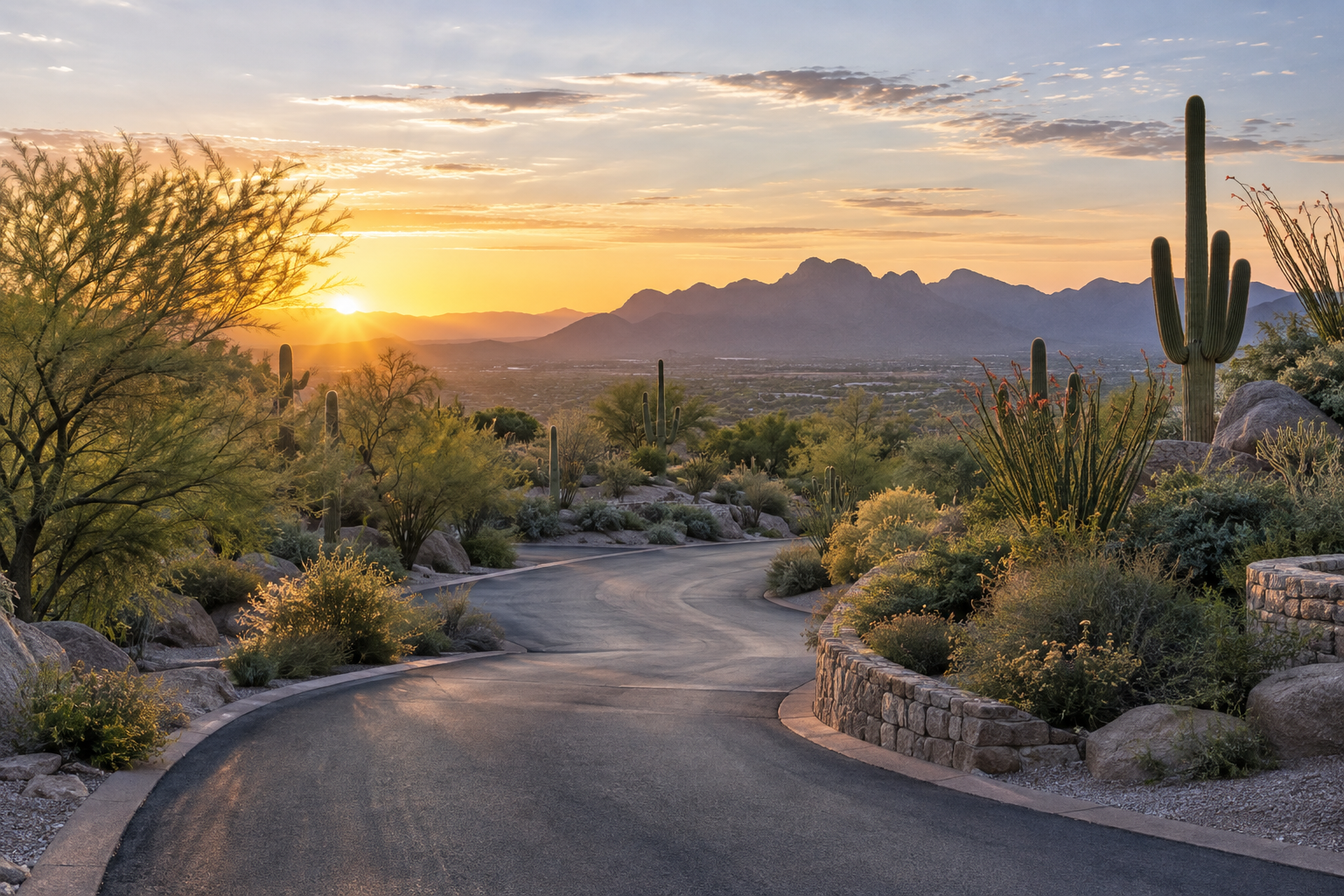 Scottsdale at sunset desert scenic drive