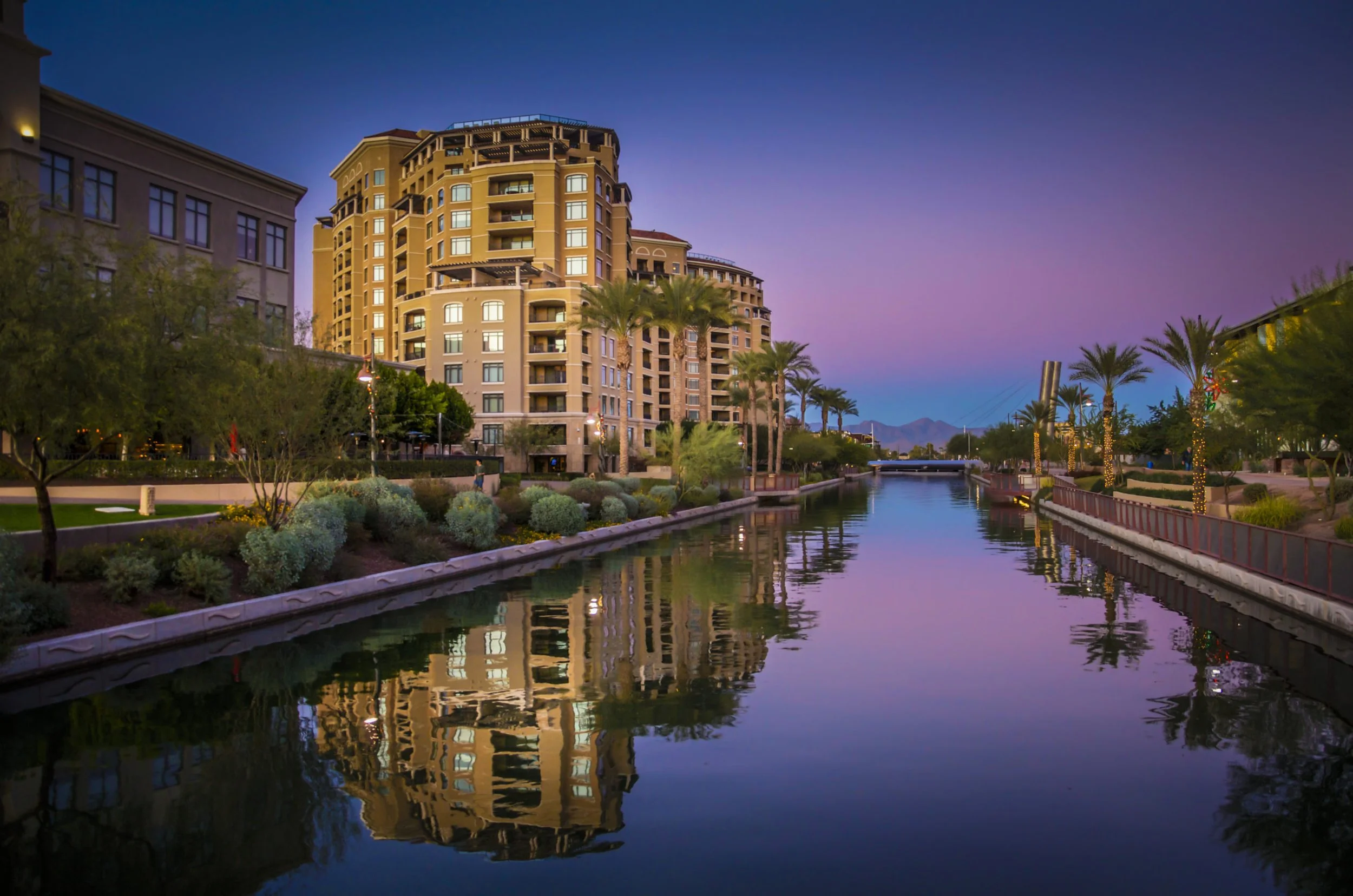 Scottsdale Old Town Waterfront at Sunset