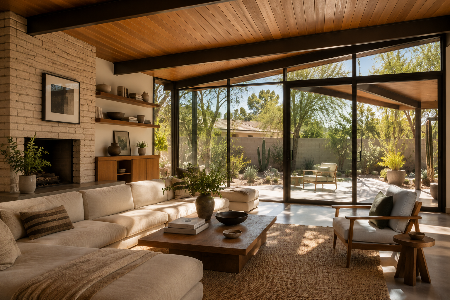 Luxury desert home in Scottsdale showcasing indoor-outdoor living and contemporary Arizona architecture represented by Constance Bradley Real Estate Specialist the Glimcher Team Compass Real Estate