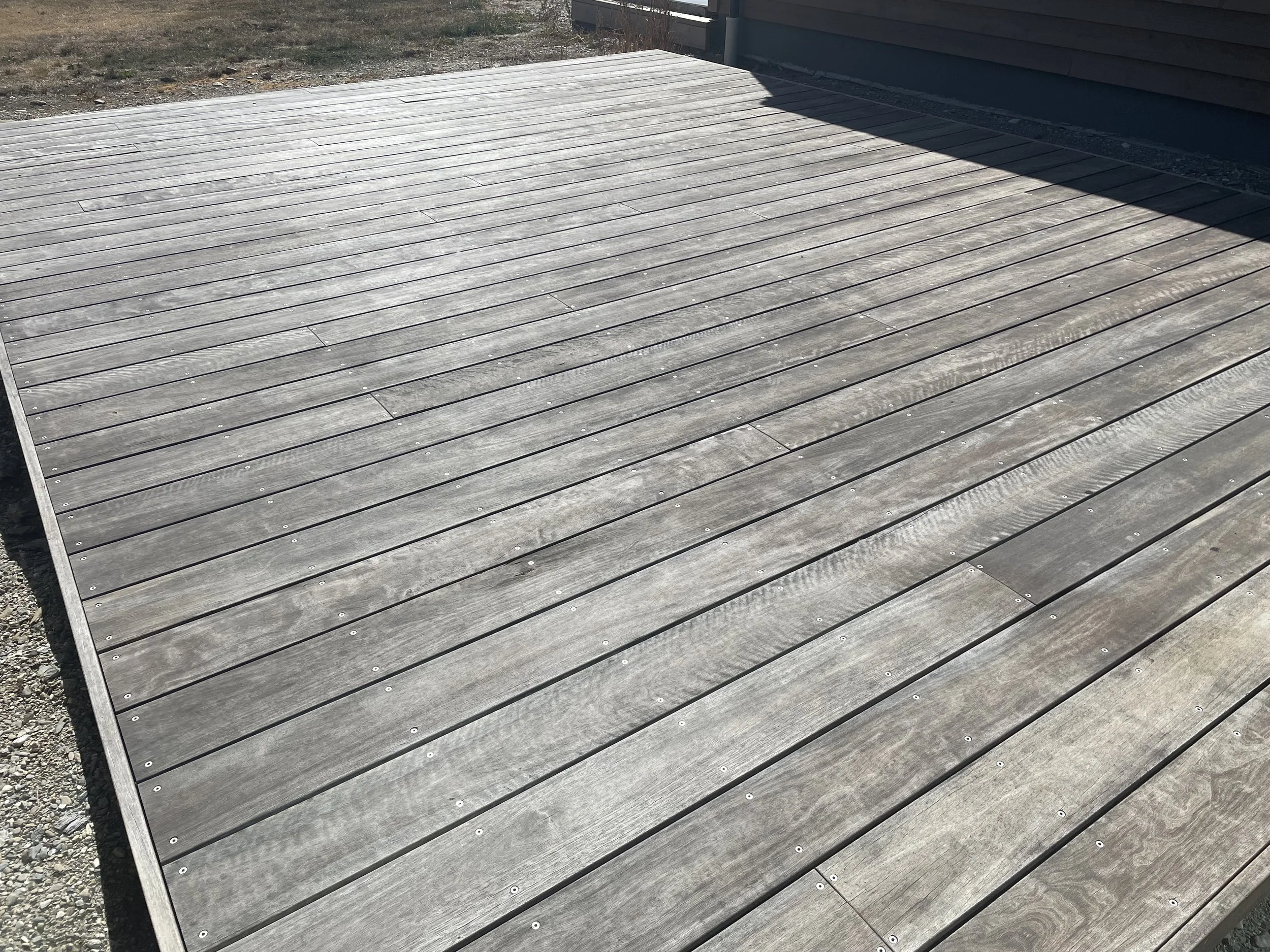 Seasoned 185 x 32 Peak Deck, installed for one year.