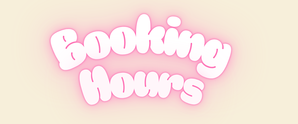 Pink and white text spelling 'Booking Homes' with a pink glow effect on a cream background.