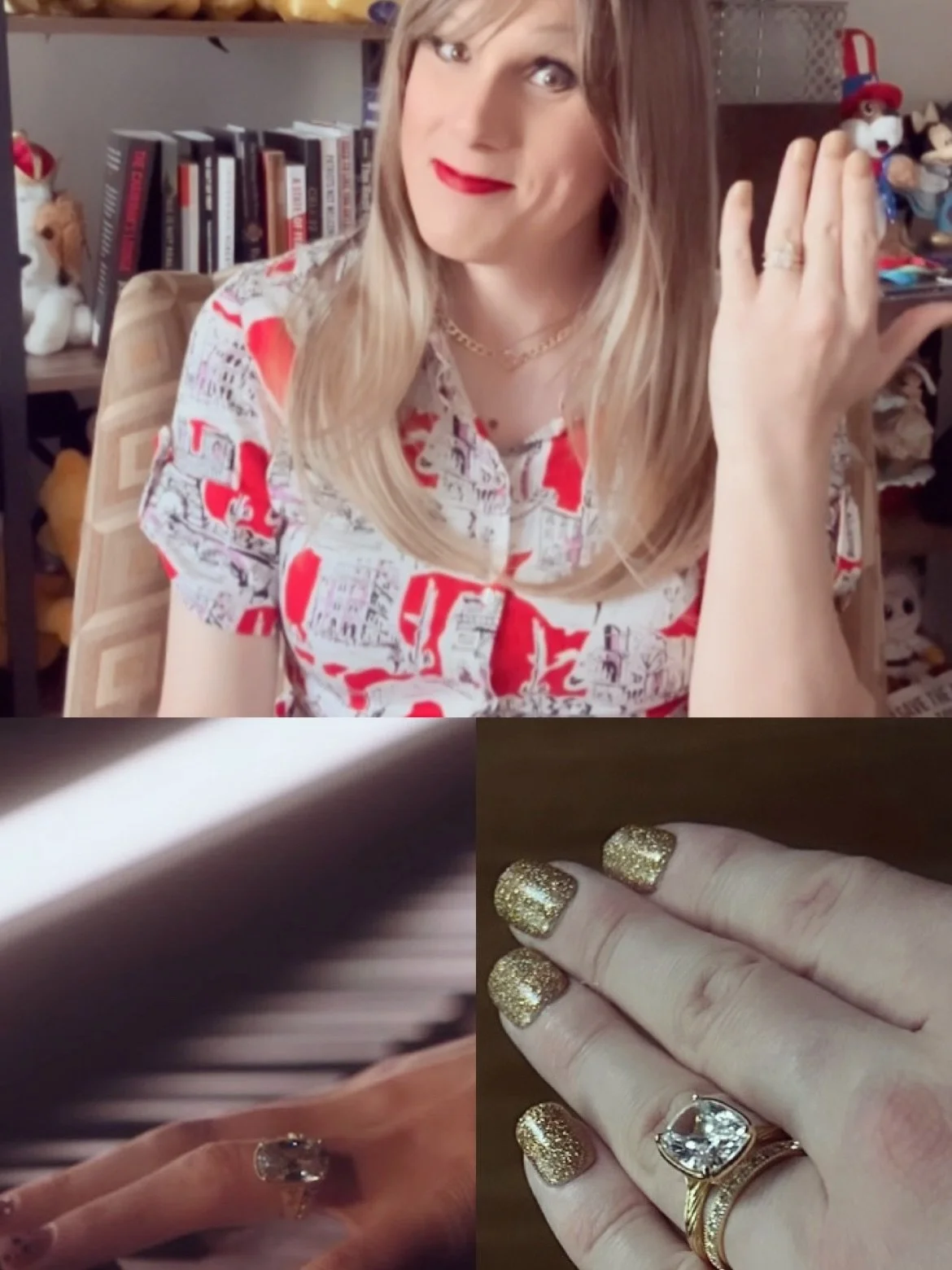Wow, it definitely looks like I guessed the wedding band&rsquo;s style perfectly. 💕

So I&rsquo;m guessing the question is now running through your mind&hellip;

How did you know? 👀

Well, maybe I&rsquo;m actually her body double.
Maybe I&rsquo;m a
