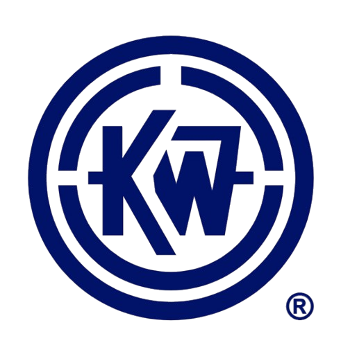 A logo with a blue circular design and the initials 'KW' in the center, surrounded by a concentric circle.