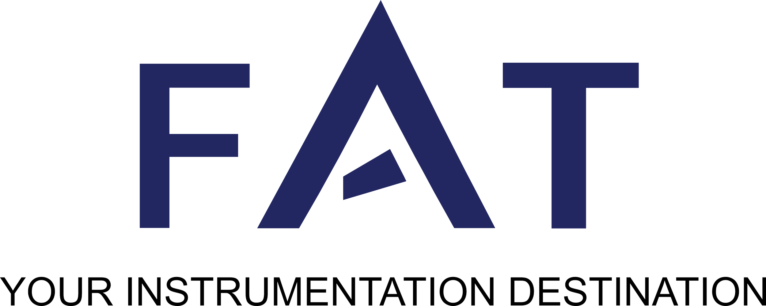 Logo with the word 'EAT' in large navy blue letters and a stylized 'A' in the middle, with the slogan 'Your Instrumentation Destination' below.