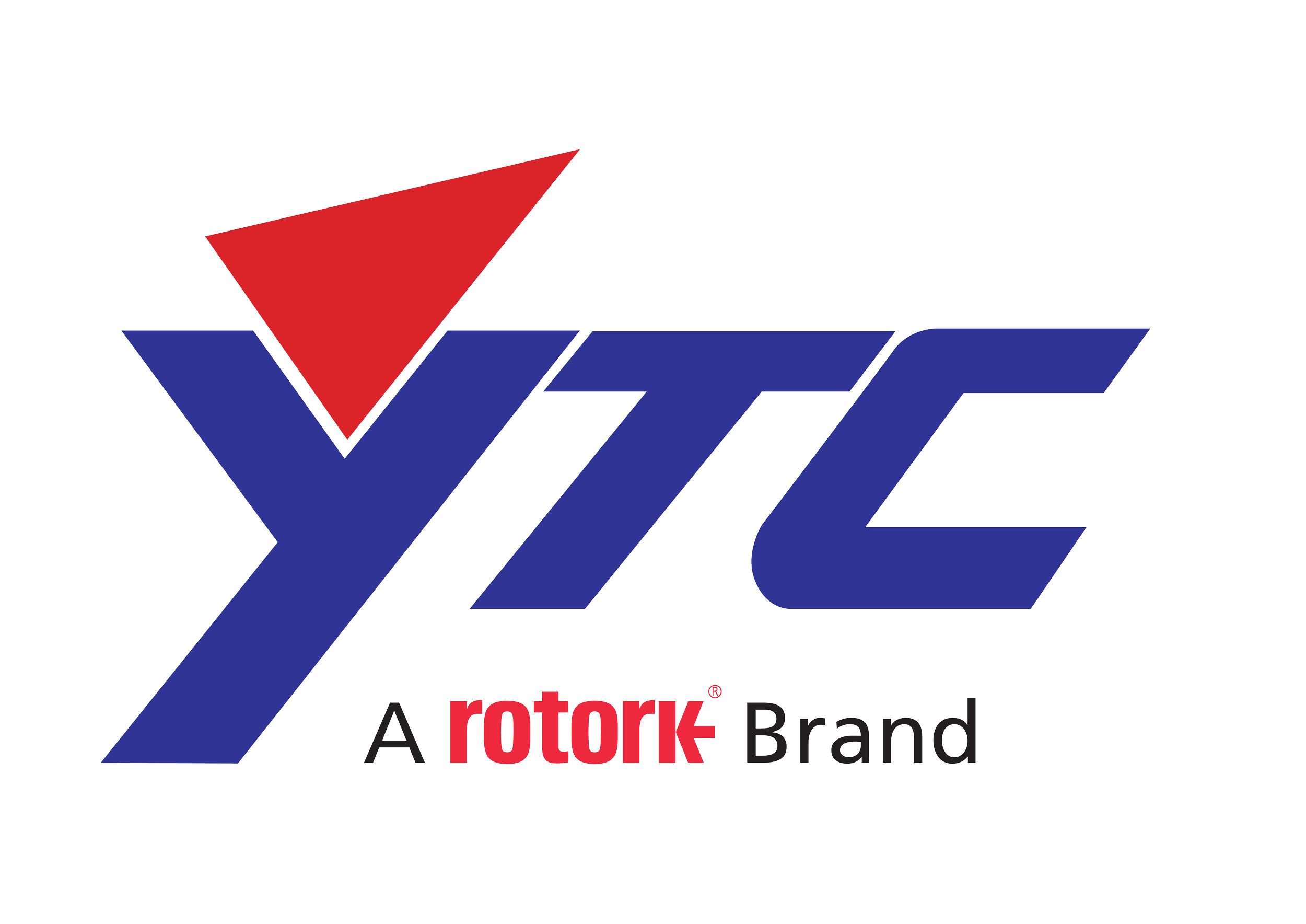 Logo of the brand Rotork, featuring a stylized emblem with red and blue geometric shapes and the text "rotork" in black and red letters, along with the tagline "A Rotork Brand".