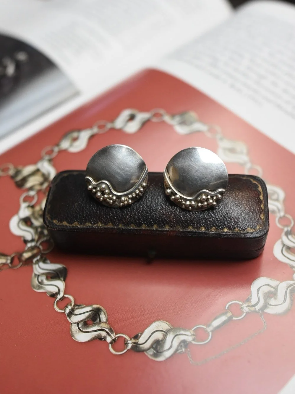 Julius Olaf Randahl signed brutalist sterling silver earrings