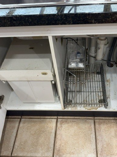 Under kitchen sink before cleaning.
