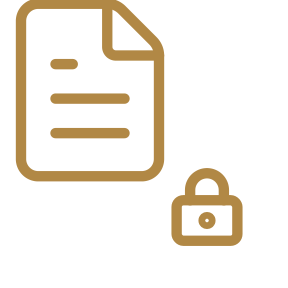 Icon of a document with a lock, representing secured or encrypted document.